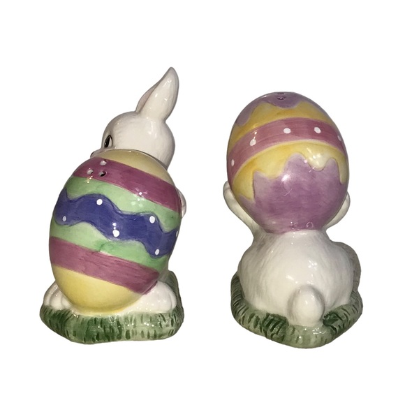 Fitz And Floyd Salt Pepper Shakers Easter Bunny Rabbits Eggs Spring Decorations - Picture 4 of 8